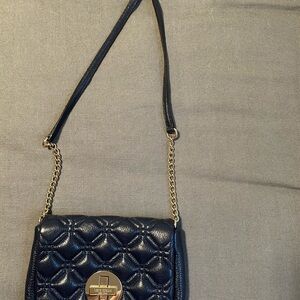 Tory Burch Black and Gold Quilted Crossbody Bag